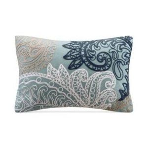 Inkivy Kiran Embroidered De Blue Decorative Pillow